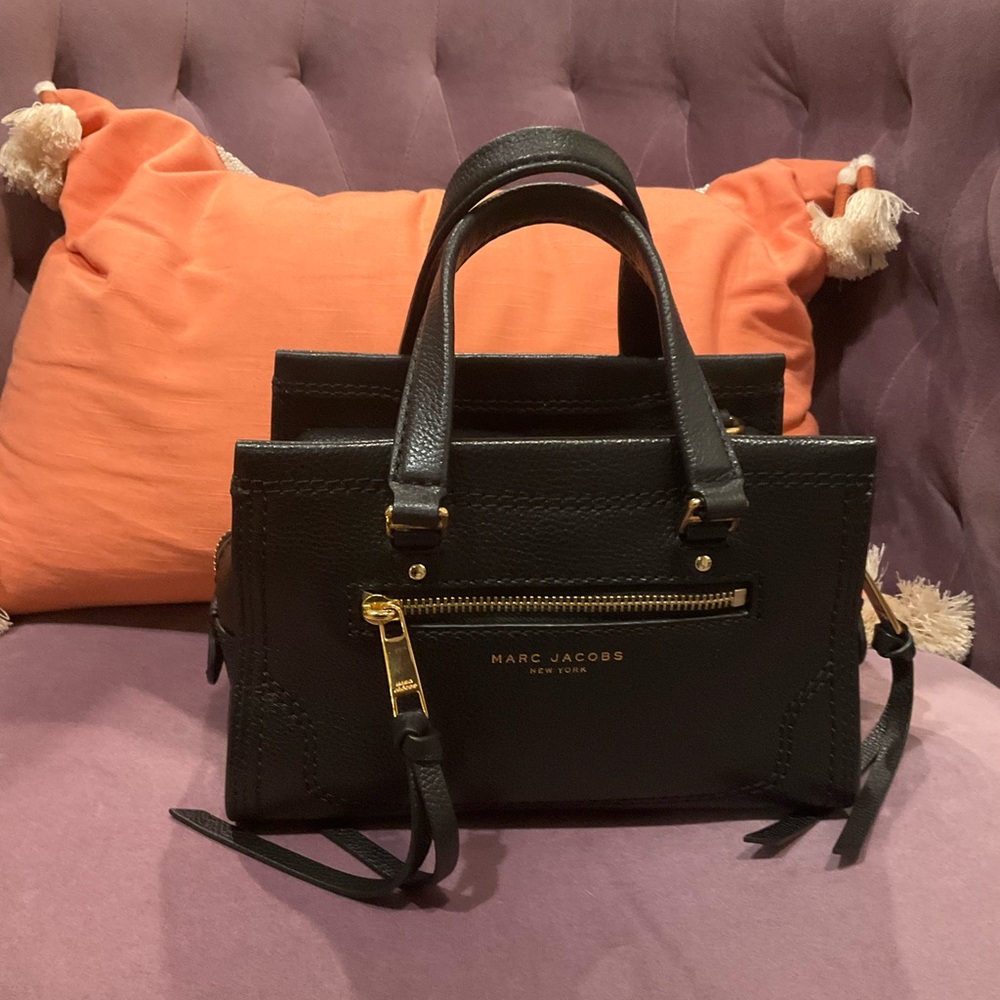 Marc Jacobs Mini Cruiser Satchel/Crossbody in Black Pebbled Leather